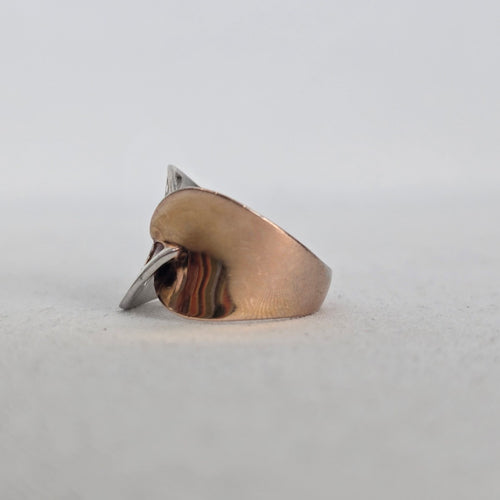 ELLE 925 Sterling Silver Two-Tone Ring Size 9