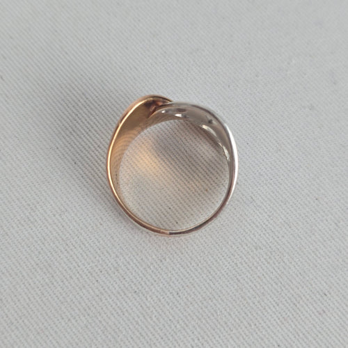 ELLE 925 Sterling Silver Two-Tone Ring Size 9