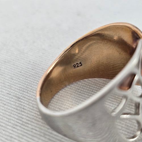 ELLE 925 Sterling Silver Two-Tone Ring Size 9