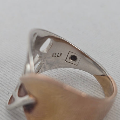 ELLE 925 Sterling Silver Two-Tone Ring Size 9