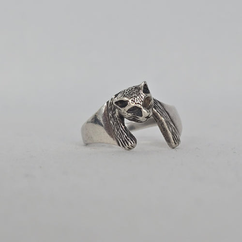 Vintage 925 Sterling Silver Panther Head Ring Size 6