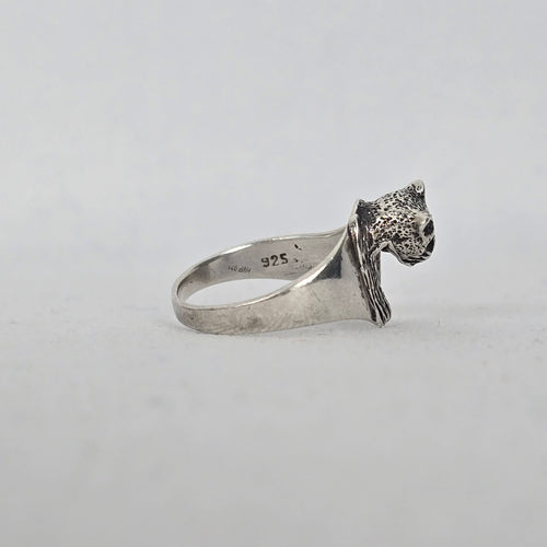 Vintage 925 Sterling Silver Panther Head Ring Size 6