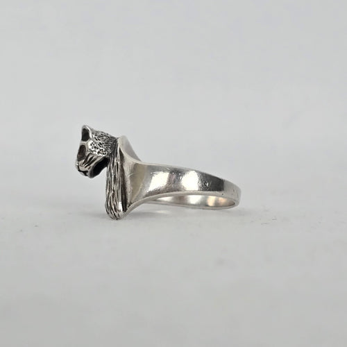 Vintage 925 Sterling Silver Panther Head Ring Size 6