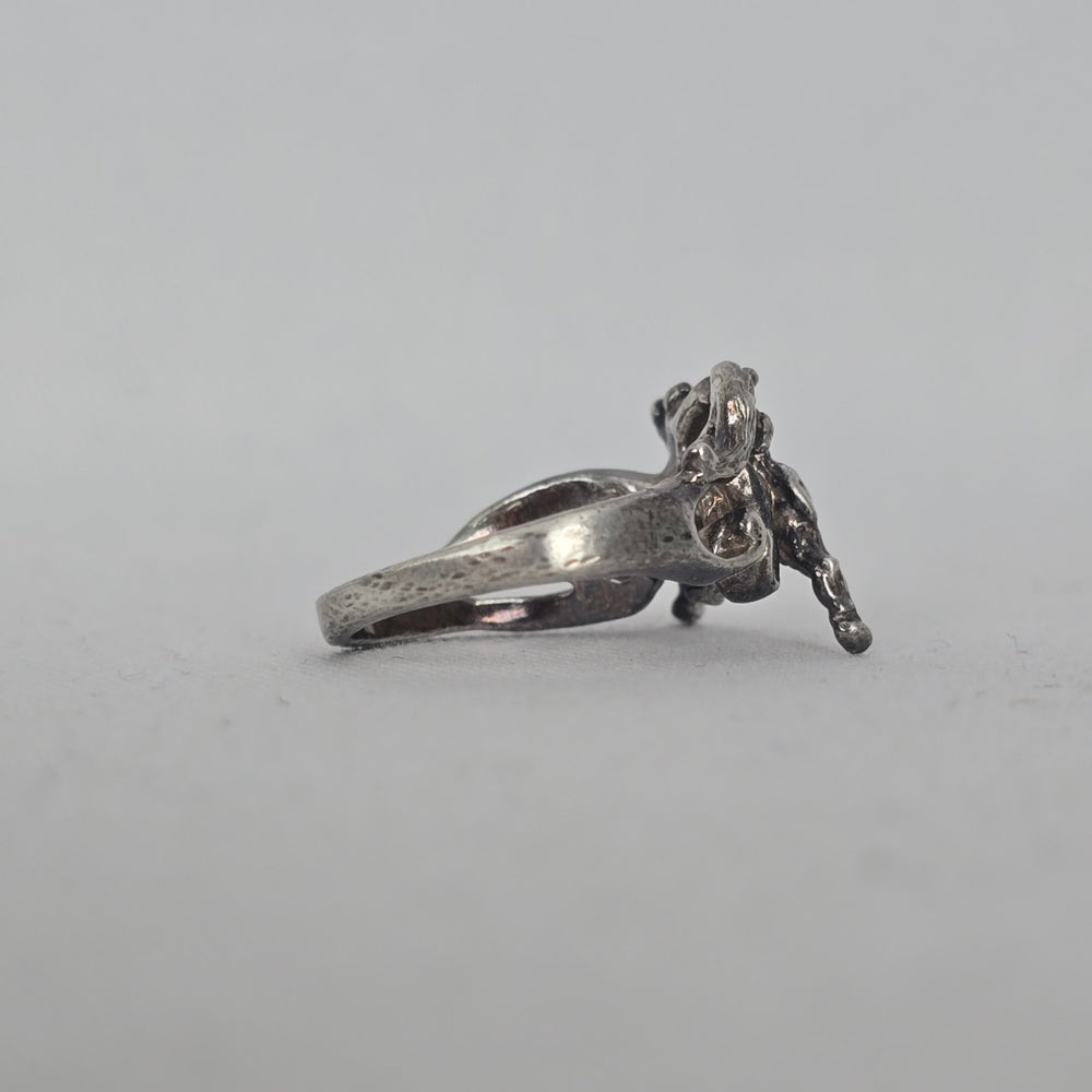 Vintage 925 Sterling Silver Running Horse Equestrian Ring Size 5
