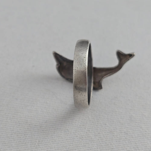 Vintage 925 Sterling Silver Dolphin Ring Size 9