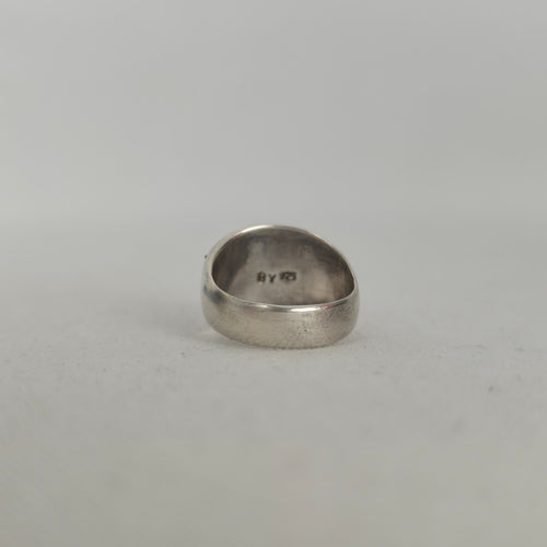 Vintage 925 Sterling Silver Engraved Dome Statement Ring Size 5
