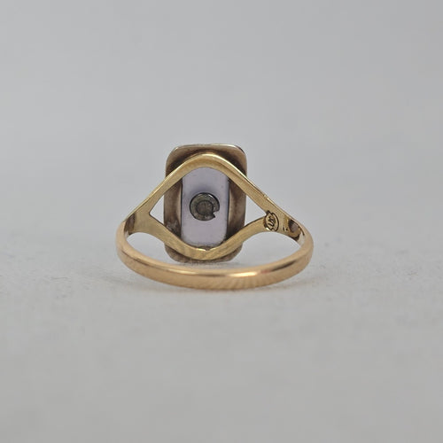 Antique 14k Gold Filigree Ring with Lavender-Blue Stone Size 5