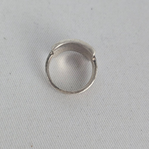 Vintage Sterling Silver Mother of Pearl Inlay Geometric Ring Size 6.5