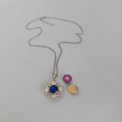 Kameleon Jewelry Sterling Silver Interchangeable Pendant Necklace Set 925 Sterling