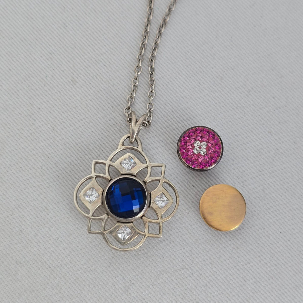Kameleon Jewelry Sterling Silver Interchangeable Pendant Necklace Set 925 Sterling