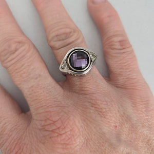 Vintage Kameleon 925 Sterling Silver Purple JewelPop Ring Size 7.5