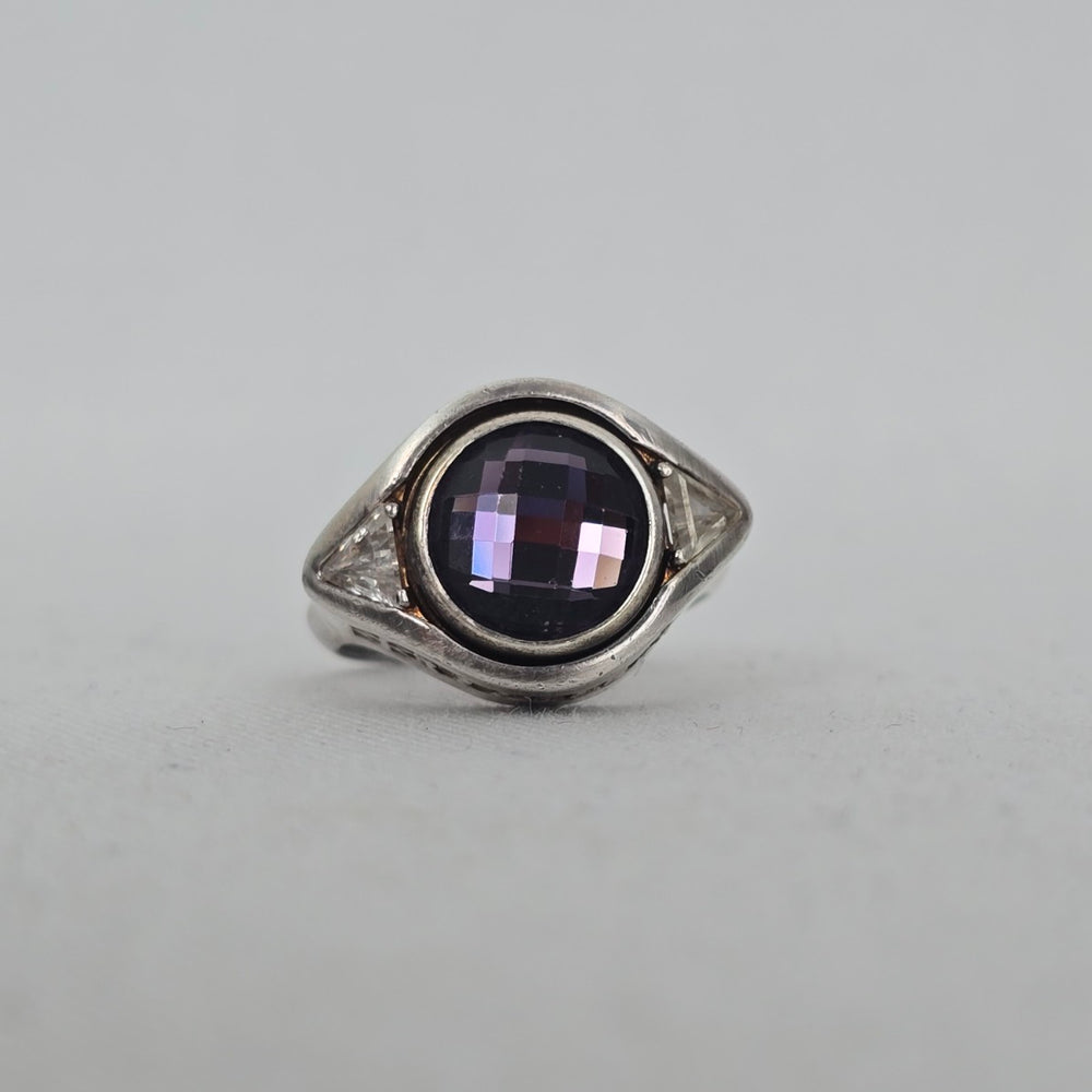 Vintage Kameleon 925 Sterling Silver Purple JewelPop Ring Size 7.5
