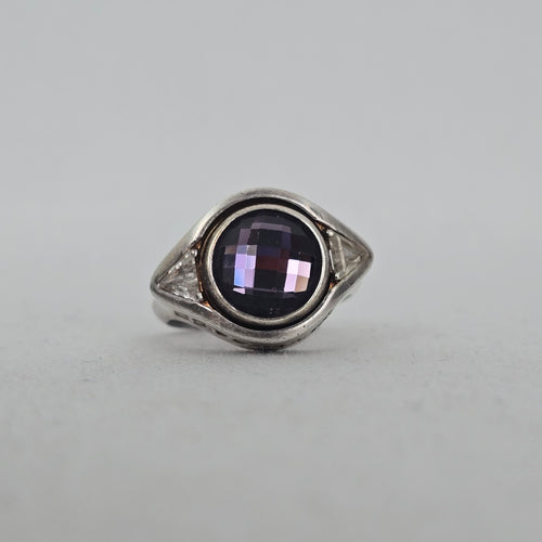 Vintage Kameleon 925 Sterling Silver Purple JewelPop Ring Size 7.5
