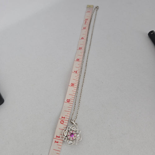 Kameleon 925 Sterling Silver Interchangeable Pink Floral Pendant Necklace