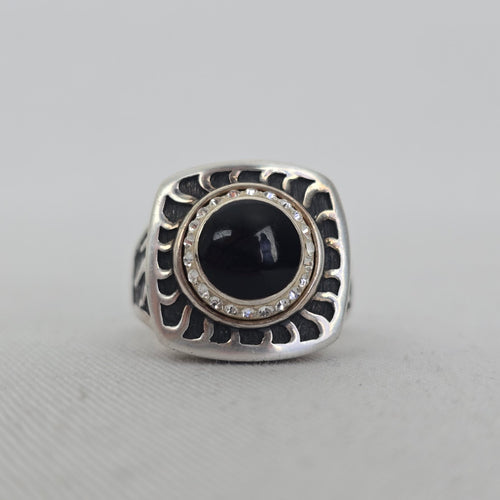 Kameleon 925 Sterling Silver Black JewelPop Ring Size 9