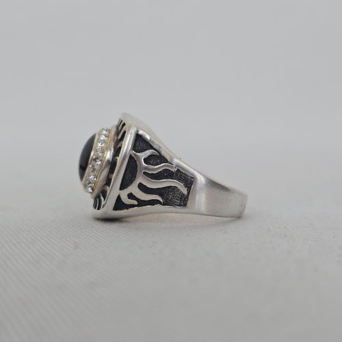 Kameleon 925 Sterling Silver Black JewelPop Ring Size 9