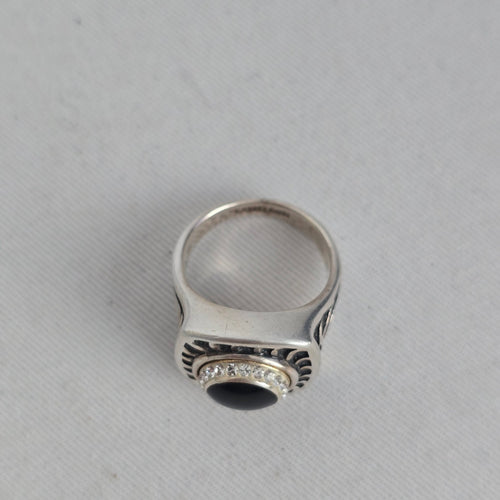 Kameleon 925 Sterling Silver Black JewelPop Ring Size 9