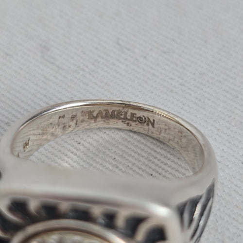 Kameleon 925 Sterling Silver Black JewelPop Ring Size 9