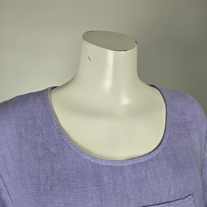 Vintage Donna Lavender Linen Floral Maxi Dress - Size L