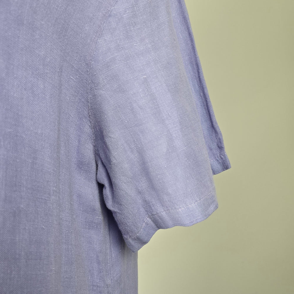 Vintage Donna Lavender Linen Floral Maxi Dress - Size L