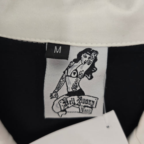 Hell Bunny Black & White Sailor Fit & Flare Dress - Size M