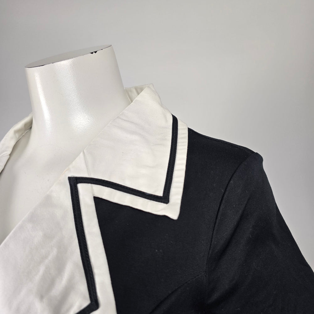 Hell Bunny Black & White Sailor Fit & Flare Dress - Size M