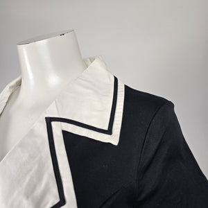 Hell Bunny Black & White Sailor Fit & Flare Dress - Size M