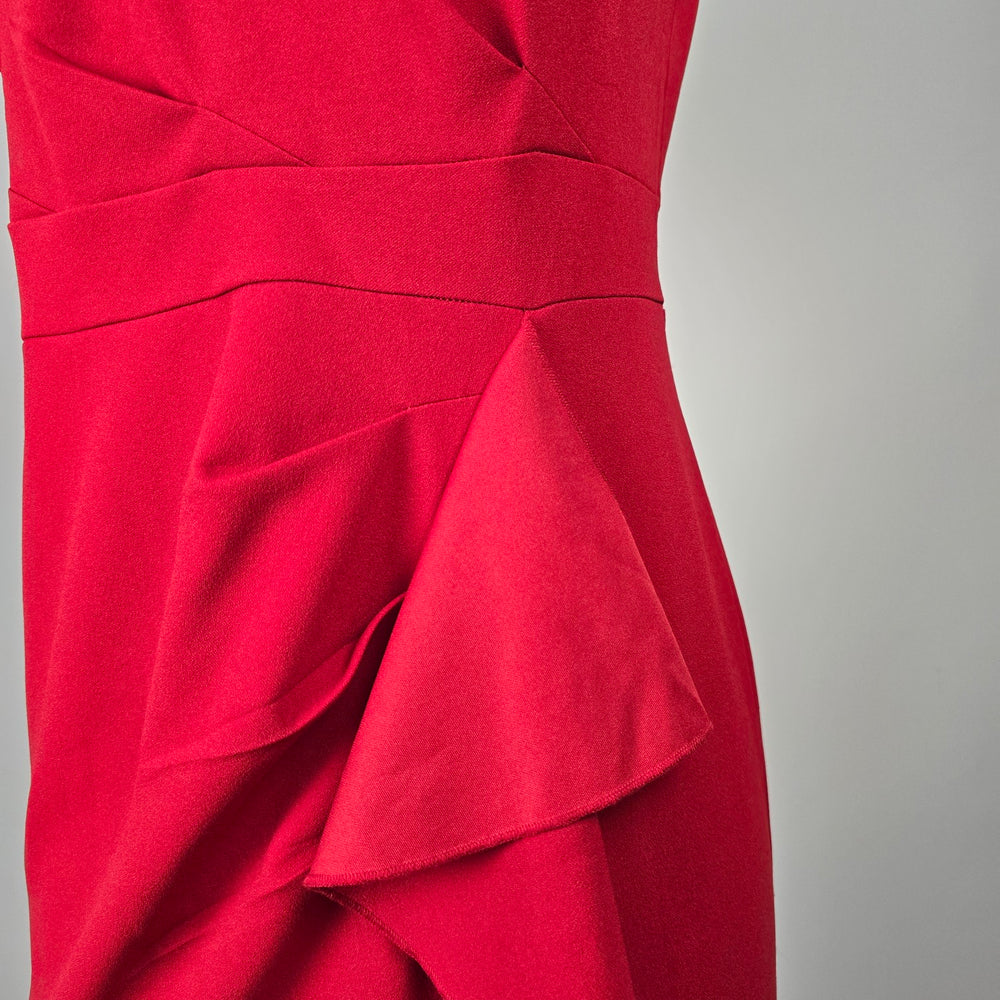 WOOSEA Red Ruffle Shoulder Event Dress - Size M
