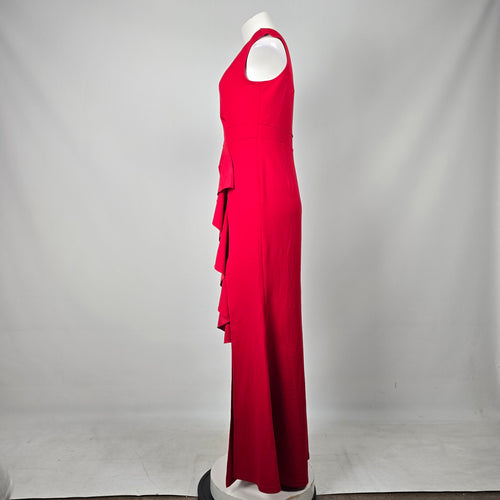 WOOSEA Red Ruffle Shoulder Event Dress - Size M