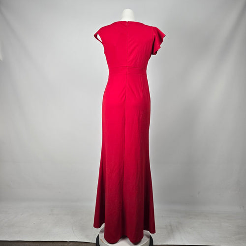 WOOSEA Red Ruffle Shoulder Event Dress - Size M