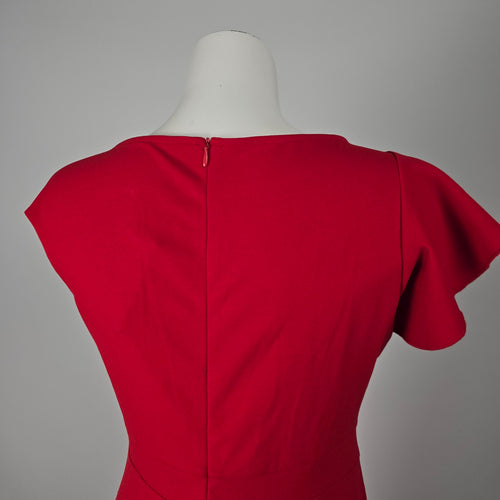 WOOSEA Red Ruffle Shoulder Event Dress - Size M