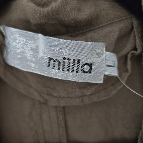 Miilla Brown Linen Sleeveless Utility Vest Tunic - Size L