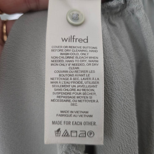 Wilfred Sage Grey Long Sleeve Tiered Mini Dress - Size XS