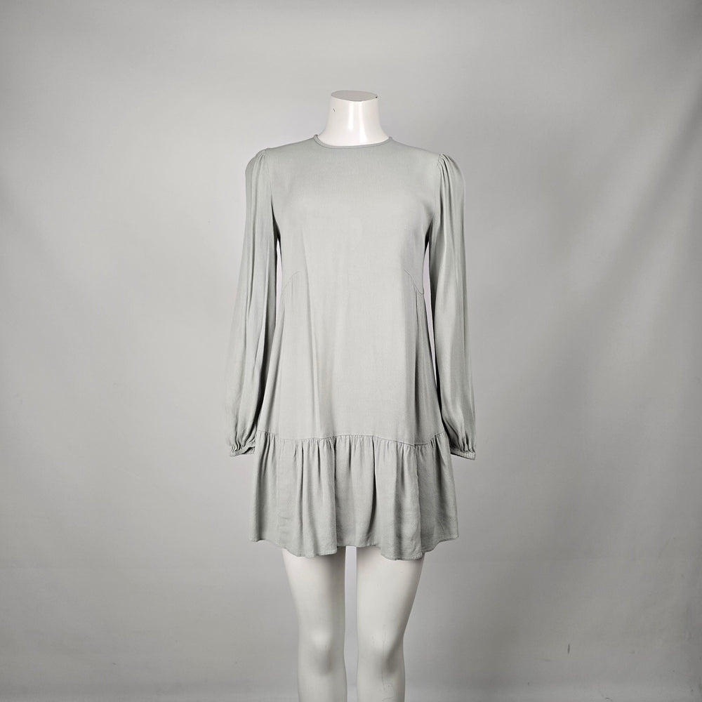 Wilfred Sage Grey Long Sleeve Tiered Mini Dress - Size XS