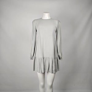 Wilfred Sage Grey Long Sleeve Tiered Mini Dress - Size XS