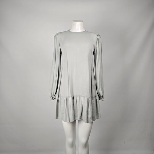 Wilfred Sage Grey Long Sleeve Tiered Mini Dress - Size XS