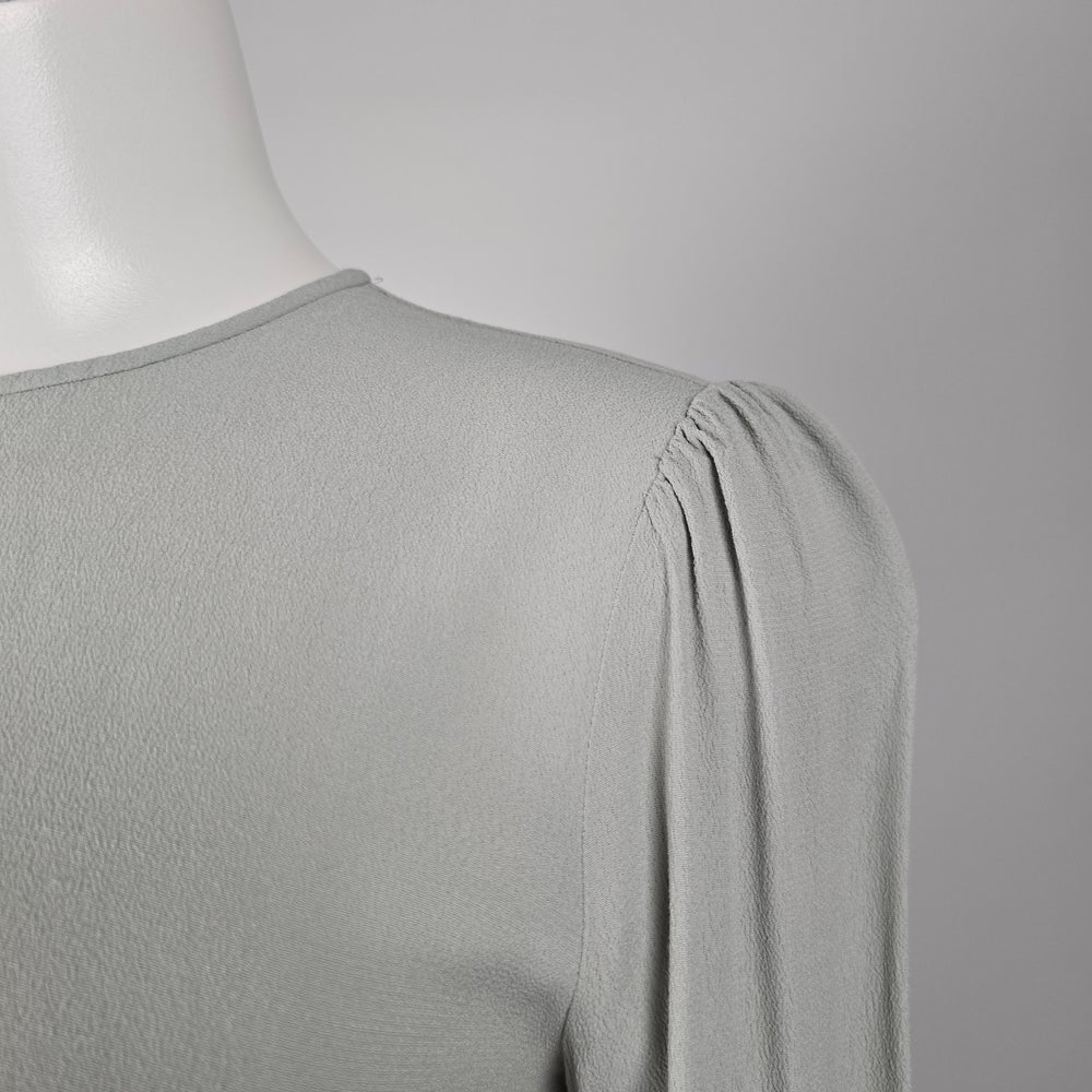 Wilfred Sage Grey Long Sleeve Tiered Mini Dress - Size XS