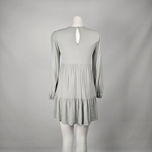 Wilfred Sage Grey Long Sleeve Tiered Mini Dress - Size XS