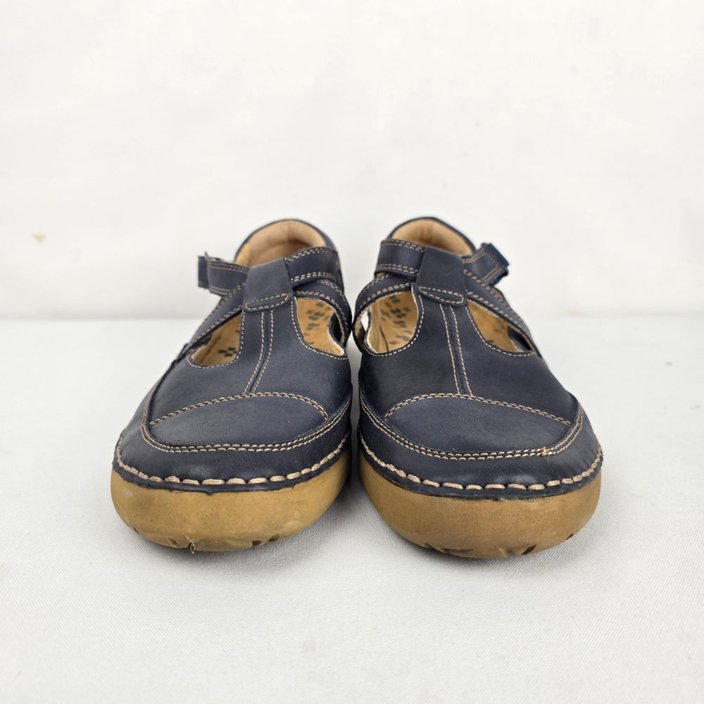 Naturalizer Julianne Navy Leather T-Strap Mary Jane Shoes - Size 10