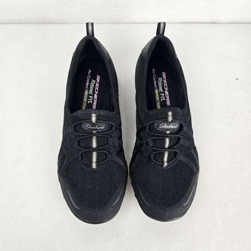 Skechers Women's Black Relaxed Fit Air-Cooled Memory Foam Slip-On Shoes - Size 8