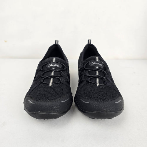 Skechers Women's Black Relaxed Fit Air-Cooled Memory Foam Slip-On Shoes - Size 8