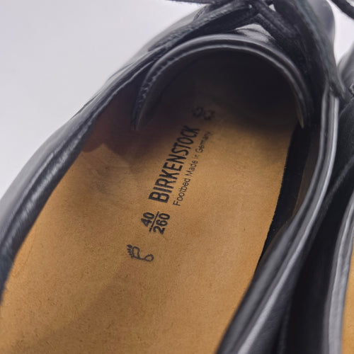 Birkenstock Black Leather Lace-Up Oxford Shoes Slip Resistant - Size 9