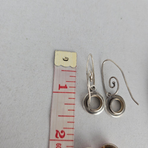 Kameleon 925 Sterling Silver Scroll Dangle Earrings + 5 JewelPops Bundle