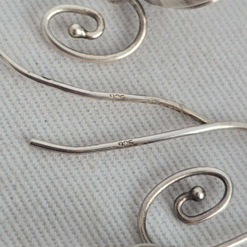 Kameleon 925 Sterling Silver Scroll Dangle Earrings + 5 JewelPops Bundle