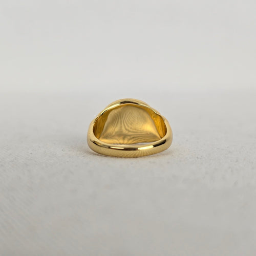 MA 925 Gold Vermeil - Blue Statement Ring - Size 5