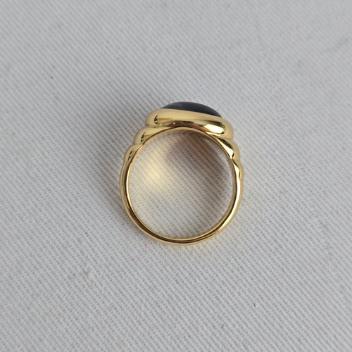 MA 925 Gold Vermeil - Blue Statement Ring - Size 5