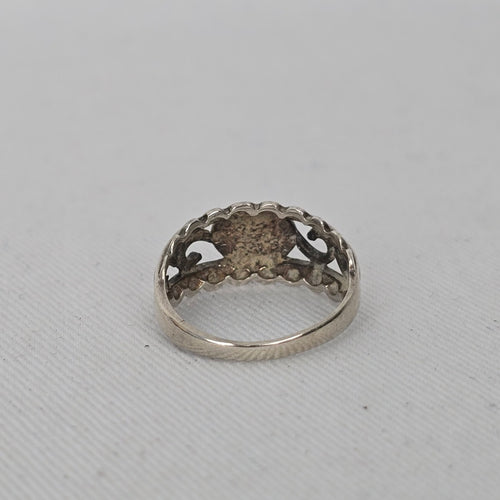 925 Sterling Silver Turquoise Southwest Scrollwork Ring - Size 5