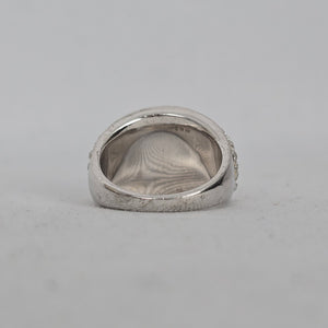 Vintage Sterling Silver Clear Pavé Crystal Dome Cocktail Ring Size 7 Stamped 925 AU
