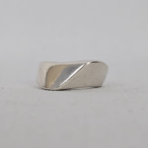 Vintage Mexican 925 Sterling Silver Modernist Wide Band Ring - Size 7