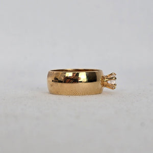 18K Gold Electroplated Cubic Zirconia Solitaire Ring - Size 6.75